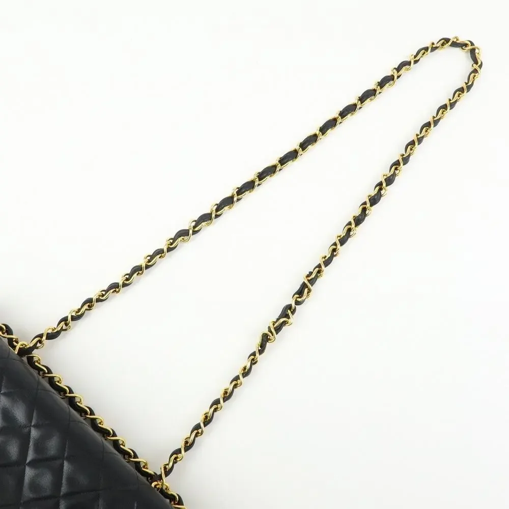 Chanel Jumbo Matelasse 34 Lambskin Flap Bag Black